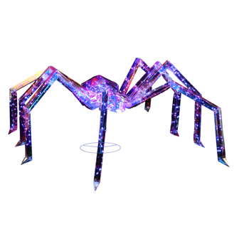 3FT Halloween Decorations Light Up Spider, Outdoor Halloween Decor Lighted Iridescent Spider, Weather Proof Pre-lit Spider with 340 LED Lights, for Front Yard Porch Gardens Lawns Party