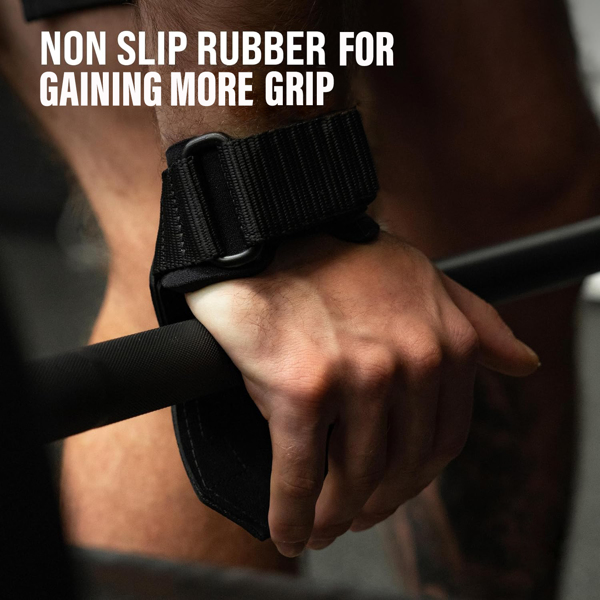 Weight Lifting Wrist Strap, Double Layer Leather Wrist Strap for Deadlift and Powerlifting, Adjustable Neoprene Padded Gym Workout Lifting Hooks (Pair)Order supports pick-up service-6