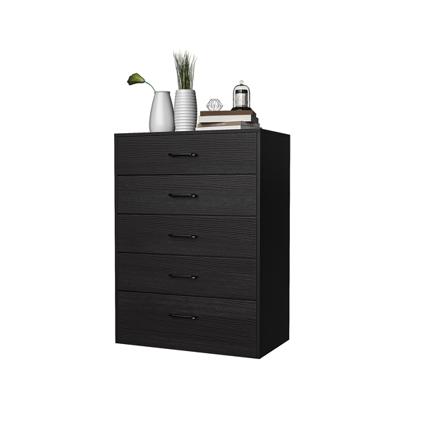Single row 5 layers 5 drawers facing cloth drawer cabinet particle board non-woven fabric 70*40*93.3cm black-6