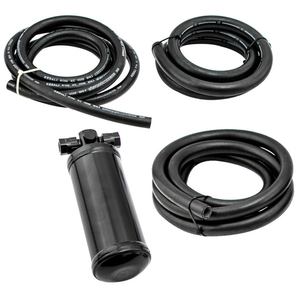 134a AC Air Conditioning Hose Kit R-Ring Fittings Drier Extended Length A/C Hose-6