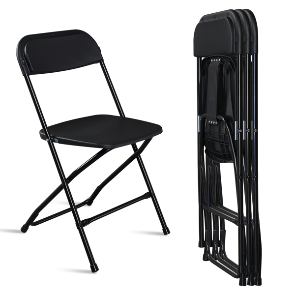 【Replace 8542051】4pcs Injection Molding Classic Garden Plastic Folding Chair Black-16