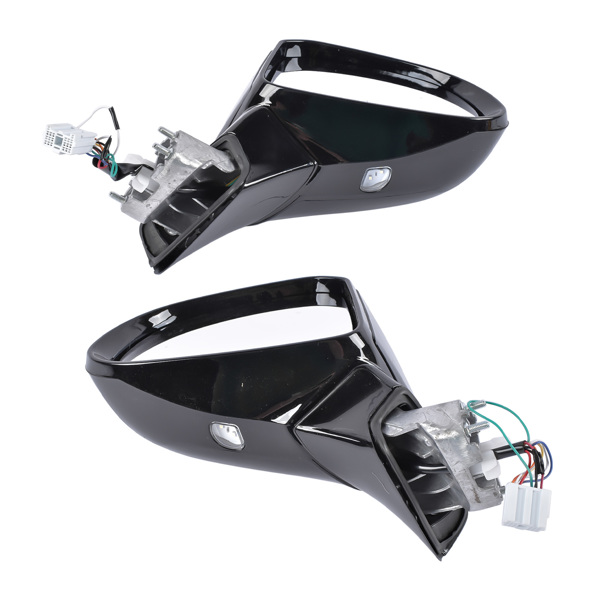 Door Mirrors Driver And Passenger Side Pair Fit for Hyundai Santa Fe 2021-2023 Manual Folding Heated No Memory Paintable With Puddle Light No Auto-Dimming Power Adjust 87610-S2410 87620-S2410-5