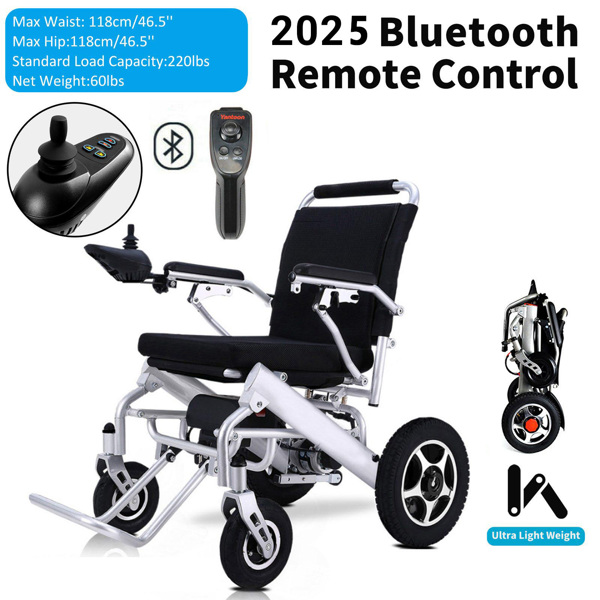 Lightweight Foldable Electric Wheelchair Intelligent All Terrain for Senior-12