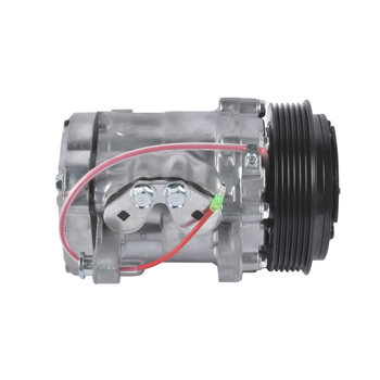 A/C Compressor with 6-Groove Pulley Replacement for Sanden SD7 Style Serpentine Belt Mini HC5005C