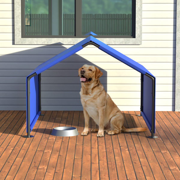 Dog Shade Shelter Outdoor Tent for Small Medium Dogs, Waterproof Sun Protection Pet House for Dogs, Small Animals and Livestock, Blue -1