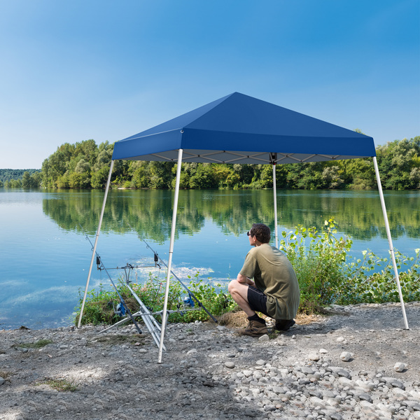 2.4 x 2.4m Portable Home Use Waterproof Folding Tent Blue-16