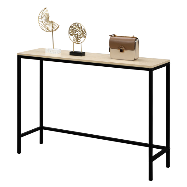 Industrial Style Porch Table Single Layer Light Walnut Color Triamine Board-14