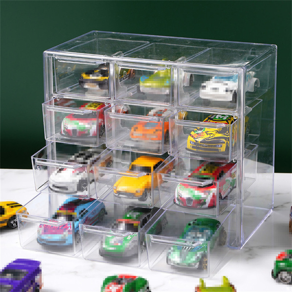 Clear Acrylic Display Case Storage Box Hold 12 Toy Cars For 1/64 Scale Model Car-18