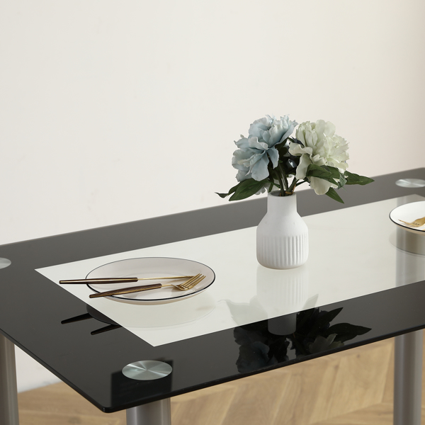【Replace 31960533】110cm Dining Table Tempered Glass Dining Table-16