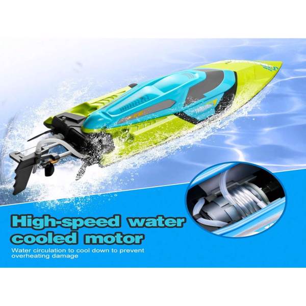 4DRC S2 4DRC Fast RC Boat For Pools And Lakes,Remote Control Boat With LED Lights,2.4GHz High Speed RC Racing Boats For Lakes, Low Battery Alarm,logistics Is Randomly Dispatched By UPS,USPS And FEDEX-4