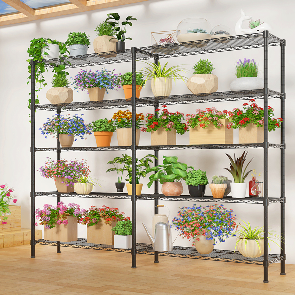 58''W  Adjustable  Storage Shelves 1500LBS  NSF  Wire Shelving Unit 5 Tier Metal Shelving for Storage Rack Shelves for Storage Heavy Duty Garage Shelf Pantry Shelves Kitchen Shelving,  58''W*71''H*-22