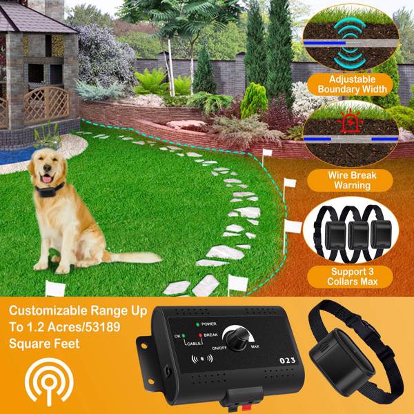 Electric Dog Fence System Pet Tone Shock Boundary Containment Water Resistant Collar Receiver For Small Medium Large Dog-10