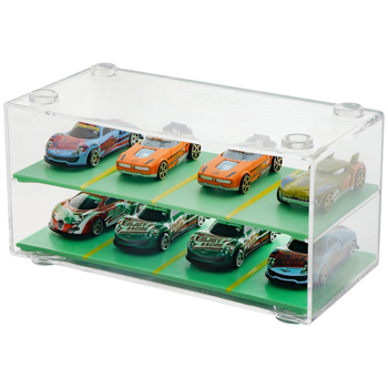 Clear Acrylic Display Case 2-Layer w/Parking Space For 1/64 Scale Toy Model Cars