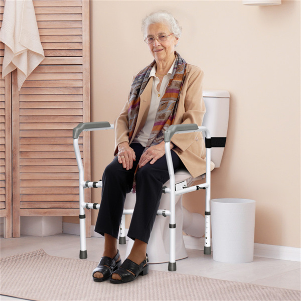  Steel safety toilet railing with multiple adjustable gears-7