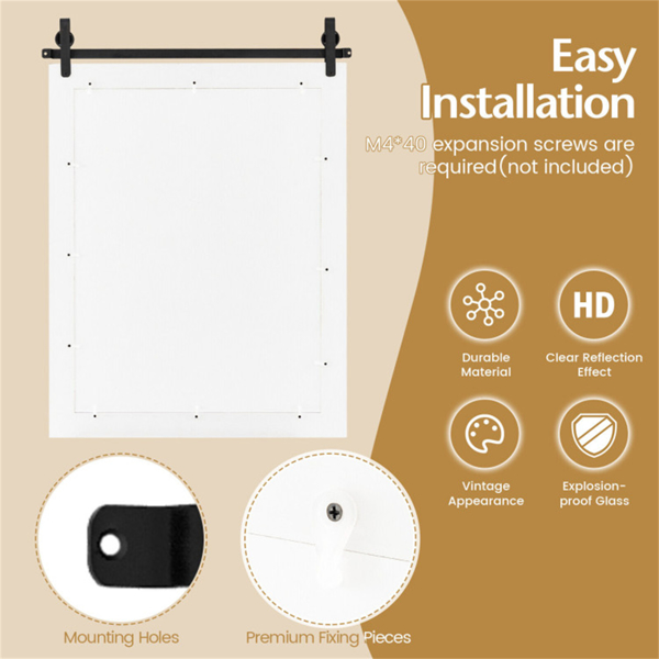30" x22" Natural Wall Mount Mirror with Wood Frame （ WALMART禁止销售）-6