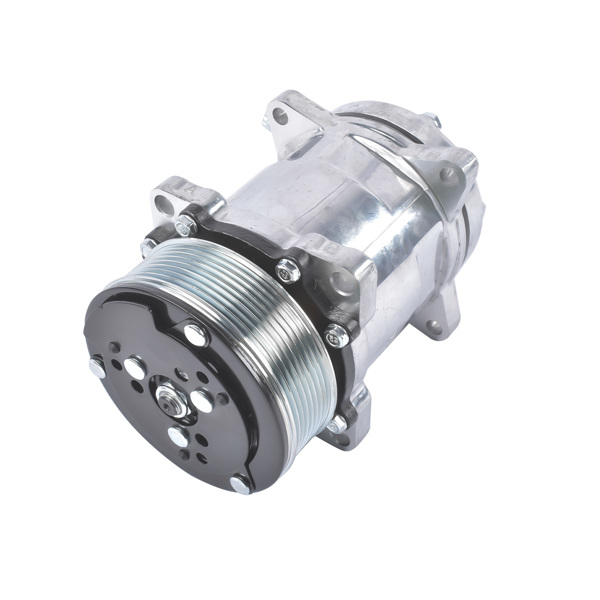12V A/C Air Conditioning Compressor w/Clutch Replacement for Sanden 508 8-Groove Serpentine Pulley HC5004C-7