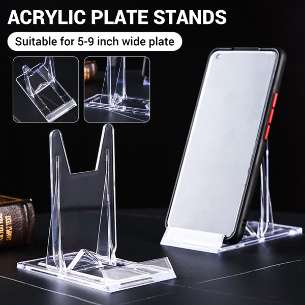 10x Acrylic Plate Stands for Display Plate Holder Transparent-3