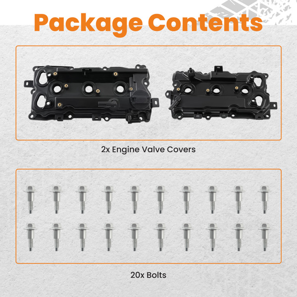2pcs Valve Cover w/ Gasket & Cap Fit for Nissan Altima Pathfinder V6 3.5L 2015-2018-5