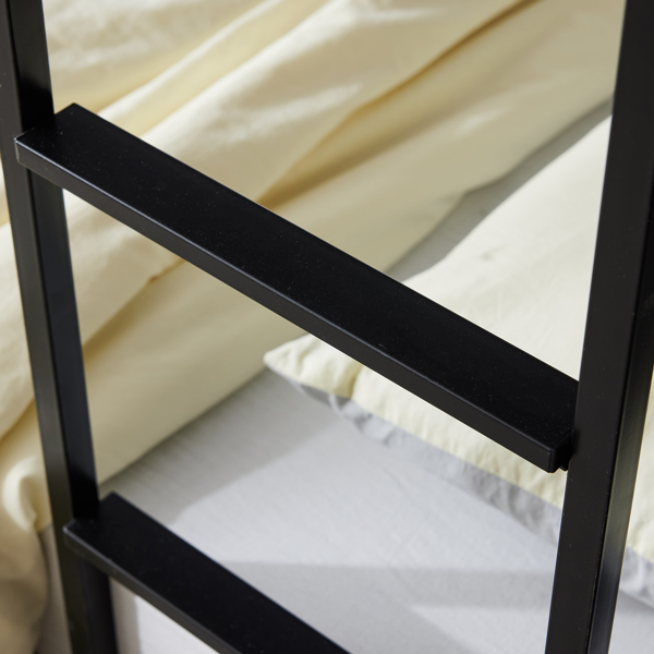 【Replace 53243394】Twin Over Twin Convertible Bunk Bed with 2 Storage Drawers, Metal Bunk Bed Can be Divided Into Two Daybeds, Black-11
