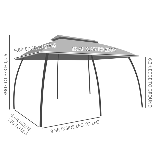 13ft x 13ft Patio Gazebo-Gray-AS ( Amazon Shipping)（Prohibited by WalMart）-2