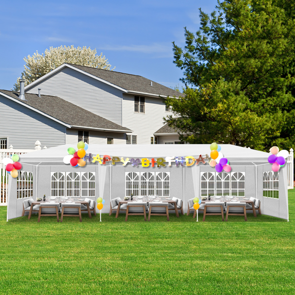 3*9m 5-Sided Iron PE Cloth Spiral Pipe Pergola-12