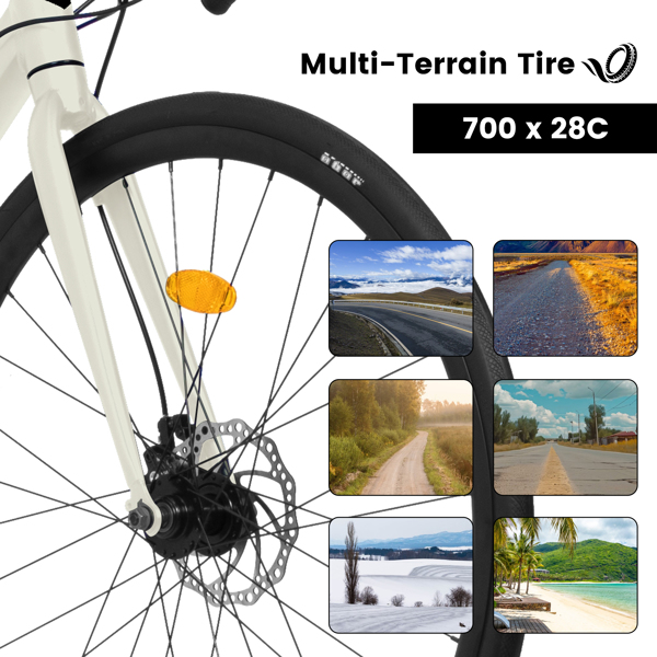 700Cx28 Road Bike, Lightweight Aluminum Frame, Disc Brakes, 16-Speed, Fast Acceleration, Suitable for Men and Women, Ideal for High-Intensity Riding -8