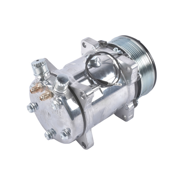 12V A/C Air Conditioning Compressor w/Clutch Replacement for Sanden 508 8-Groove Serpentine Pulley HC5004C-1