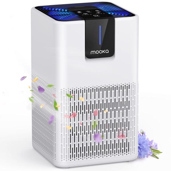 （Amazon&TEMU: Prohibited,No weekend orders.）Air Purifier for Home Large Room Allergies Pet Hair in Bedroom, Covers Up to 1250 ft² ,H13 HEPA Air Purifier for Pets Dust Odor Smoke, White-2