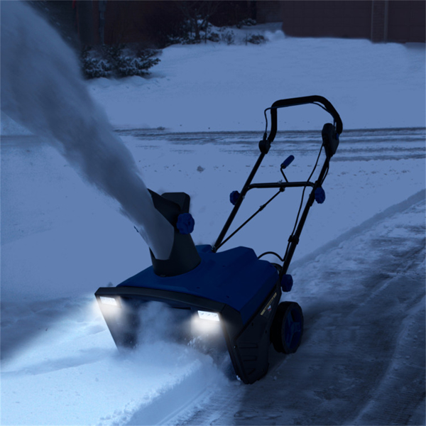 20" Electric Snow Blower - 15Amp Motor, 10" Depth & 30ft Throw Distance, 180° Discharge Chute (Blue)-2