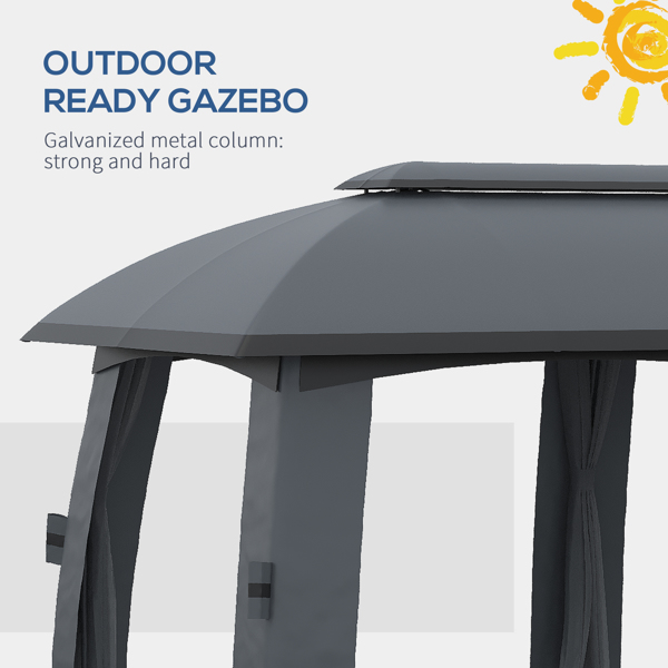 13ft x 13ft Patio Gazebo-Gray-AS ( Amazon Shipping)（Prohibited by WalMart）-4