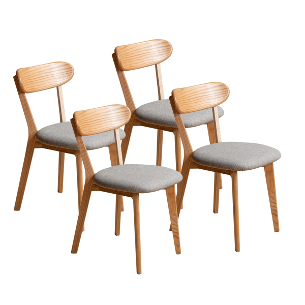 (Set of 4 pcs) Dining Chair Wooden FAS Grade Oak Natural Wood Made in North America 100% Dirt-free Wood Chair Solid Chair Table Chair Wooden Living Room Chair Simple And Natural 47.5 * 55.5 * 78cm -5