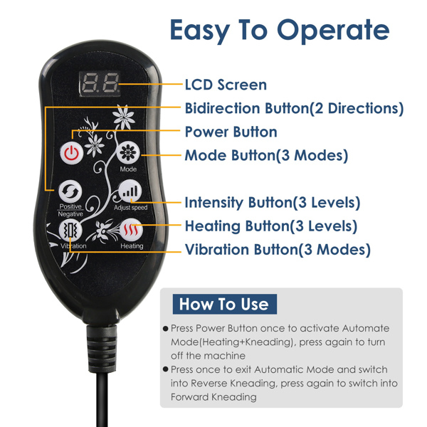 Relaxing massage Neck & Back Massager, 3D Kneading, Heat & Vibration, 3 Modes, 15-Min Auto Shutdown, Home & Car Use, Gift-6
