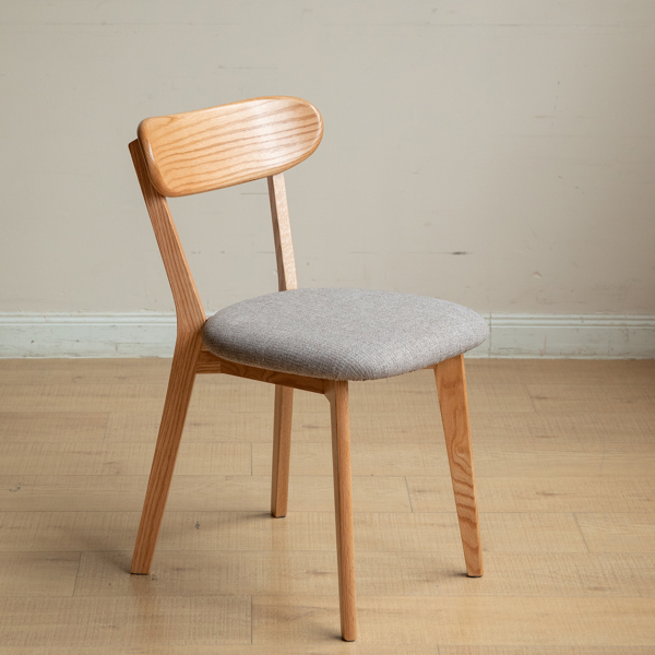 (Set of 4 pcs) Dining Chair Wooden FAS Grade Oak Natural Wood Made in North America 100% Dirt-free Wood Chair Solid Chair Table Chair Wooden Living Room Chair Simple And Natural 47.5 * 55.5 * 78cm -7