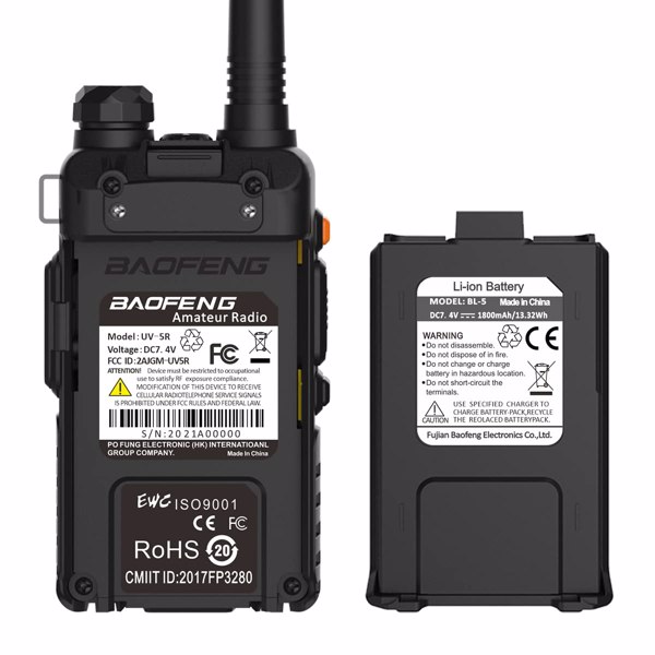 BAOFENG Radio Portable Walkie Talkie UV-5R, Handheld Ham Radio Long Range  High Power, Rechargeable Two-Way Radio for Hiking Hunting Camping Road Trip Survival Outdoor Adventures,-6