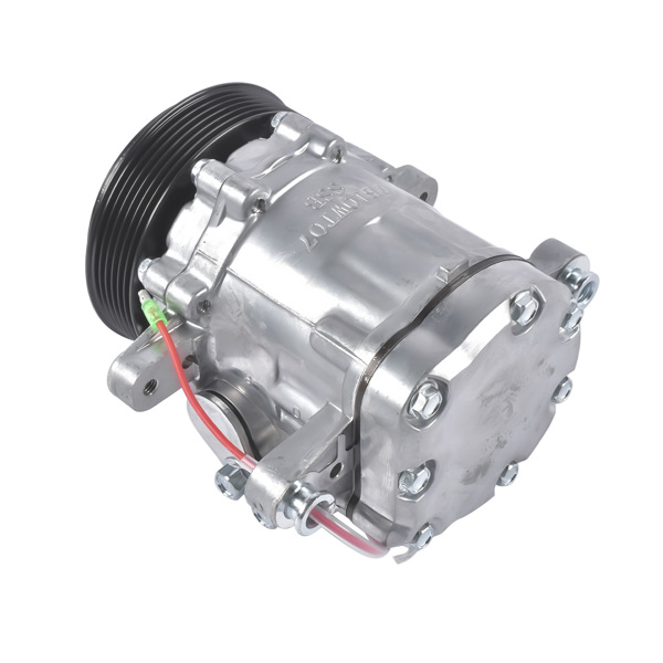 A/C Compressor with 6-Groove Pulley Replacement for Sanden SD7 Style Serpentine Belt Mini HC5005C-6