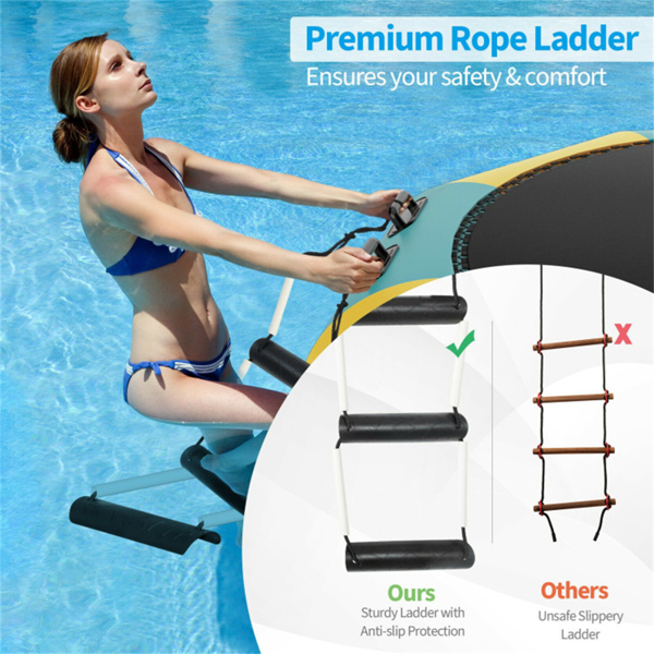 10 Feet Floating Water Trampoline - 330 lbs Capacity, Durable PVC/Oxford Cloth, with 500W Inflator & Accessories -7