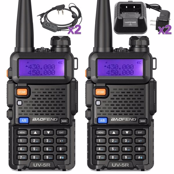 BAOFENG Radio Portable Walkie Talkie UV-5R, Handheld Ham Radio Long Range  High Power, Rechargeable Two-Way Radio for Hiking Hunting Camping Road Trip Survival Outdoor Adventures,-1