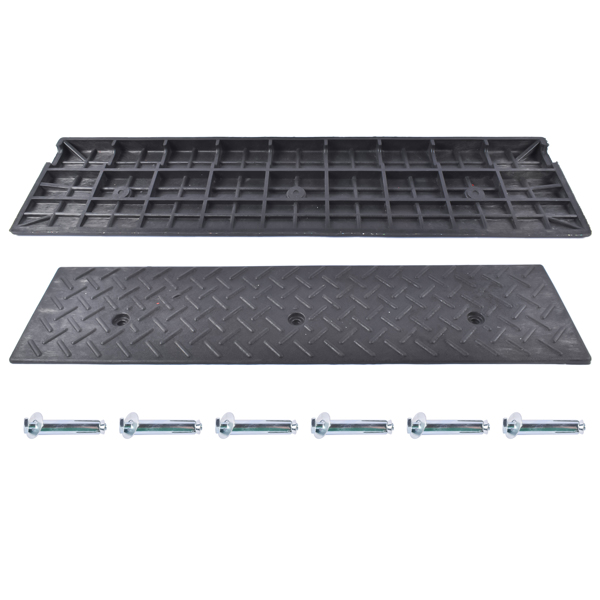 汽车坡道 Pair 3 Tons Driveway Ramp Car Slope Ramp w/ bolts for Parking Lots Shed Entrances Driveways Garages-5