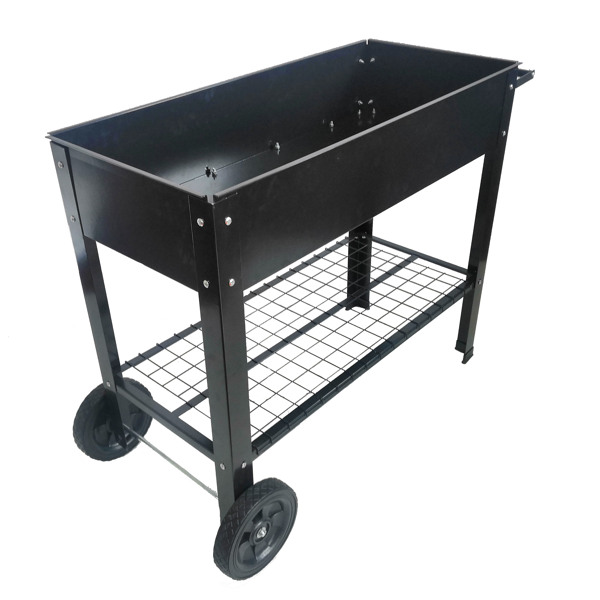 Mobile Metal Raised Garden Bed Cart with Legs, Elevated Tall Planter Box with Wheels for Outdoor Indoors House Patio Backyard Vegetables Tomato DIY Herb Grow Black -5
