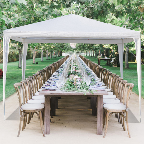3 x 3m Waterproof Tent with Spiral Tubes White-5