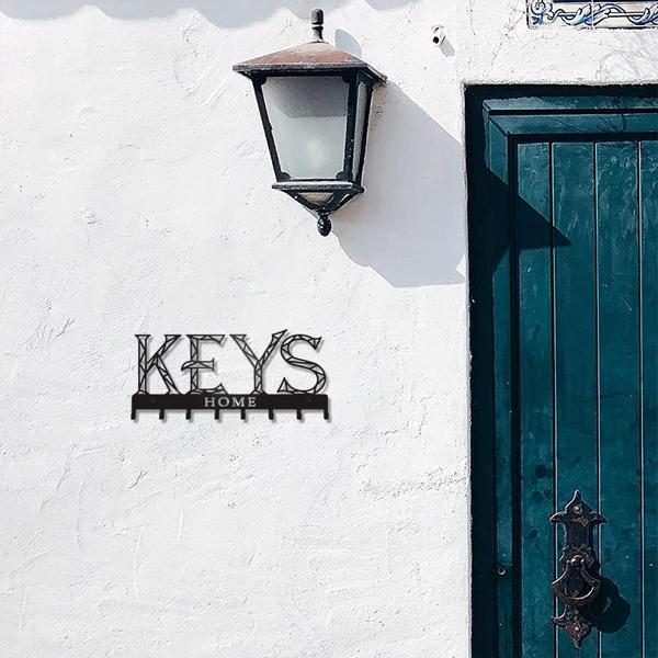 1pc Metal Wall - Mounted Key Holder Hook: A Stylish Decorative Wall Decoration. The Punching/Adhesive Installation Storage Solution Ensures Easy and Neat Key Organization.Wall Sculptures.-17