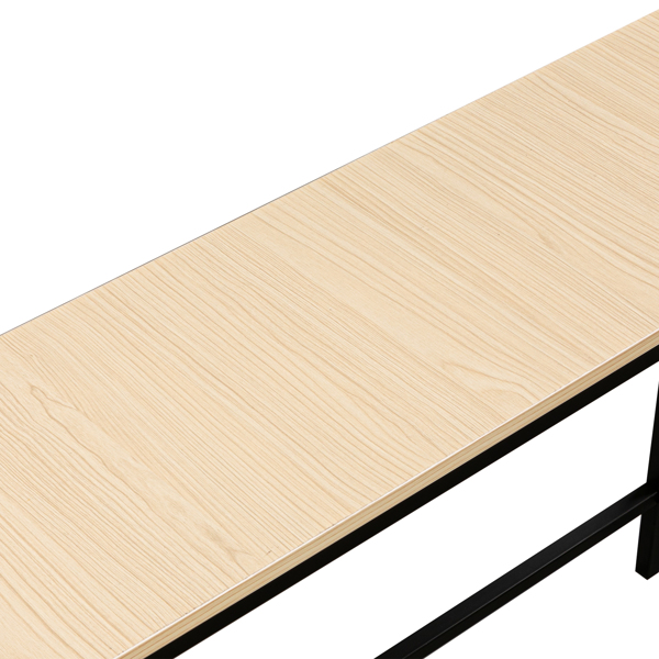 Industrial Style Porch Table Single Layer Light Walnut Color Triamine Board-16