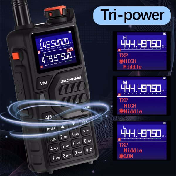 BAOFENG K5PLUS 10w Ham Radio Long Range (Upgraded of UV-5R) Portable Handheld Walkie Talkies Long Distance, Two Way Radio with Copy Frequency, AM,USB-C Charging, NOAA Weather Receiver for Hunting,-15