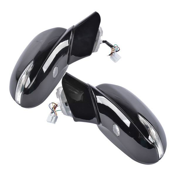 Door Mirrors Driver And Passenger Side Pair Fit for Hyundai Santa Fe 2021-2023 Manual Folding Heated No Memory Paintable With Puddle Light No Auto-Dimming Power Adjust 87610-S2410 87620-S2410-4