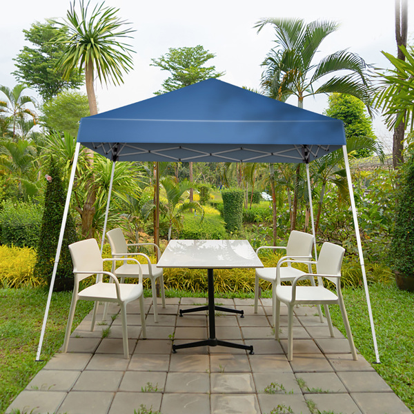 2.4 x 2.4m Portable Home Use Waterproof Folding Tent Blue-15