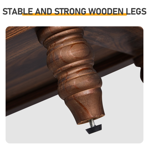 Brown P2 particle board with 3D paper + solid wood legs 63*44.5*68.5CM three drawers bedside table 1pcs-22