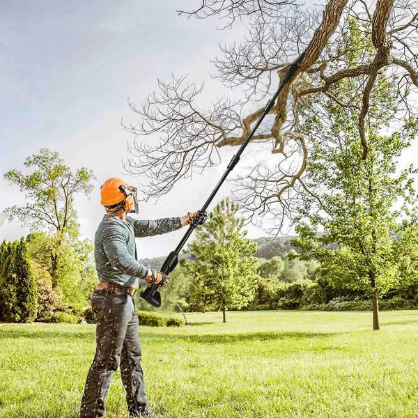 Cordless Pole Saw 7.4FT Telescopic Electric Chainsaw, 775W 39000RPM Brush Motor, 2×3000mAh Battery 60Min Runtime, Safety Switch, Gloves & Goggles Included, Tree Trimmer for Garden Yard Farm-7