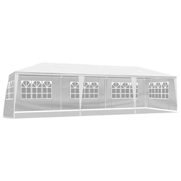 10'x30' Outdoor Party Tent with 8 Removable Sidewalls, Waterproof Canopy Patio Wedding Gazebo, White-3