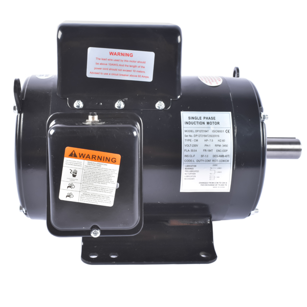 7.5HP Air Compressor Electric Motor 3450RPM 184T Frame 230V Single Phase 2-3/4" Shaft Length-6