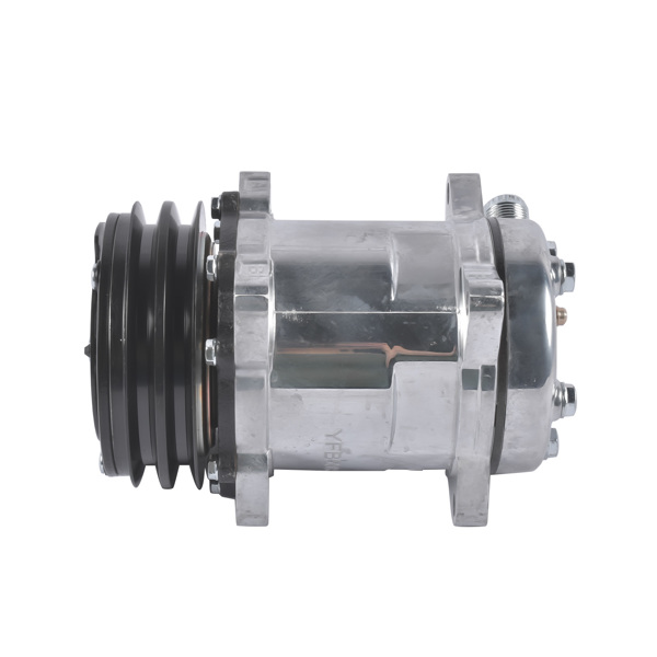 12V Air Condition Compressor w/Clutch Replacement for Sanden 508 2-Groove V-Belt Pulley HC5001C-2